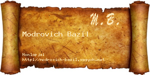 Modrovich Bazil névjegykártya